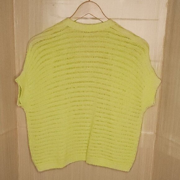 Chico's Neon Yellow Open Front Cardigan Sweater Medium - Picture 2 of 7